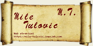 Mile Tulović vizit kartica